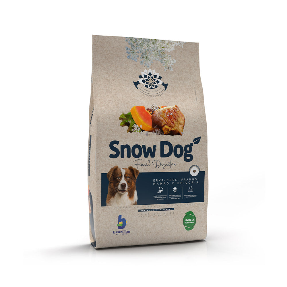 Ração Snow Dog Flores Fácil Digestão para Cães Adultos de Porte Médio e Grande