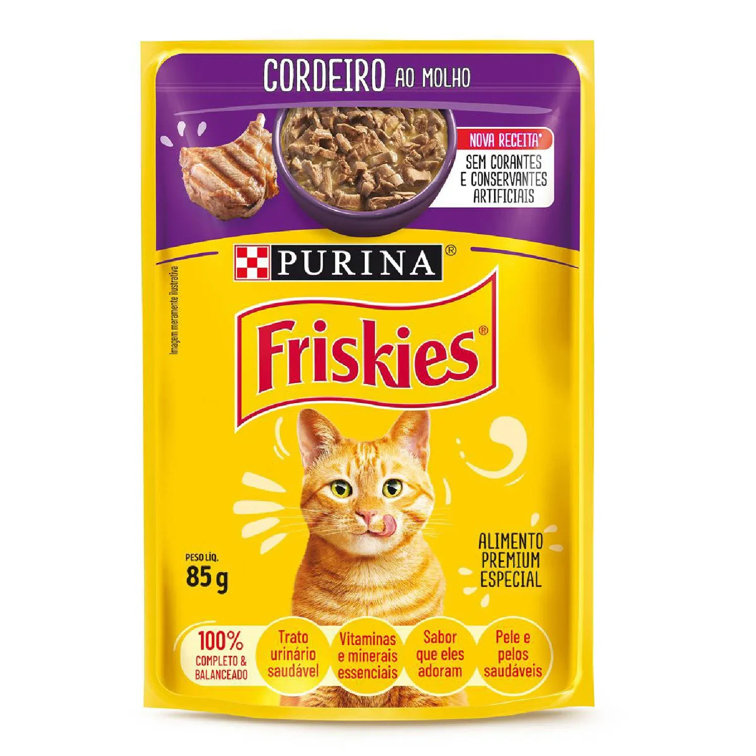 Ração Úmida Friskies Gatos Adultos Cordeiro ao Molho