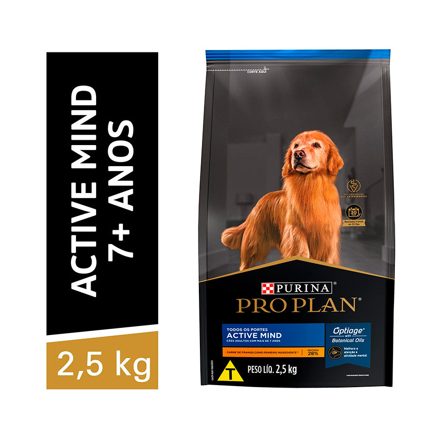 Ração Pro Plan Active Mind para Cães Adultos 7+ Sabor Frango