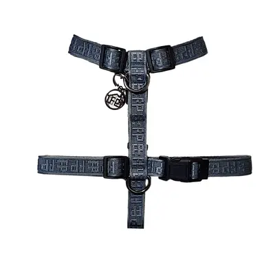 Guia e Peitoral H Jacquard Fábrica Pet Cinza