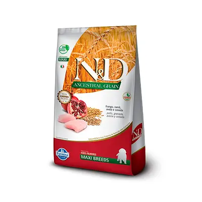 Ração Farmina N&D Ancestral Grain para Cães Filhotes de Raças Grandes Sabor Frango - 10,1kg
