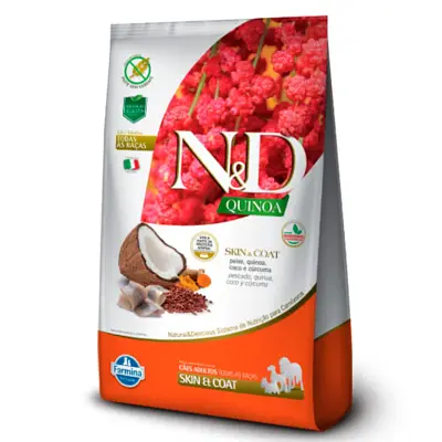 Ração N&D Quinoa Cães Adultos Skin Peixe 10,1kg