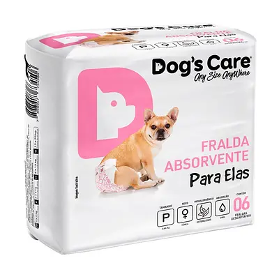 Fralda Higiênica Dogs Care Ecofralda para Cães Fêmeas 6 Unidades