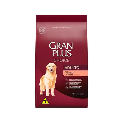 Ração GranPlus Choice Frango e Carne para Cães Adultos