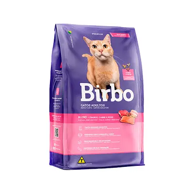 Ração Birbo para Gatos Adultos Sabor Frango, Carne e Peixe