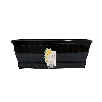 Vaso Uninjet Jardineira com Prato Preto