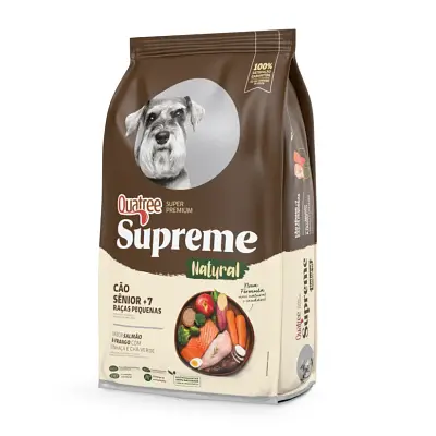 Ração Quatree Supreme Cães Sênior +7 Raças Pequenas Frango e Salmão - 1kg