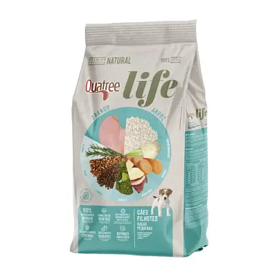 Ração Quatree Life Cães Filhotes Raças Pequenas Frango e Arroz 1kg