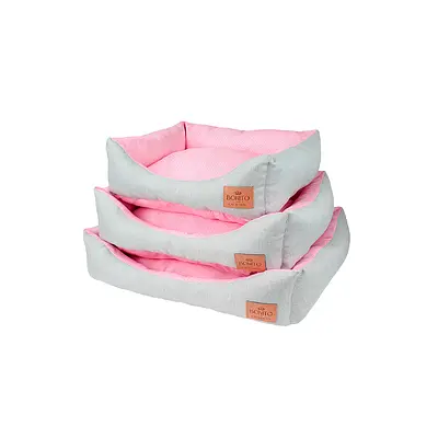 Cama Bonito pra Cachorro Linho Poá Rosa para Cães e Gatos