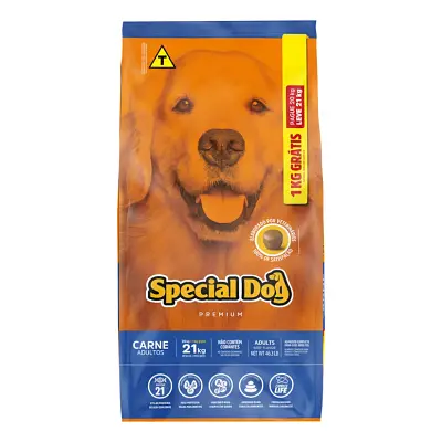 Ração Special Dog para Cães Adultos Carne 20kg + 1kg Bônus Bag