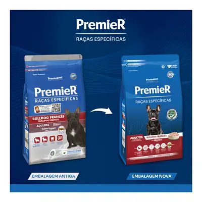Ração Premier Raças Específicas Bulldog Francês Cães Adultos Frango 2,5kg