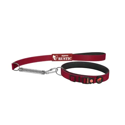Coleira Com Guia Para Cães Anymous Rustic Vermelho P