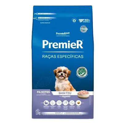 Ração Premier Raças Específicas Shih Tzu Cães Filhotes Frango 1kg