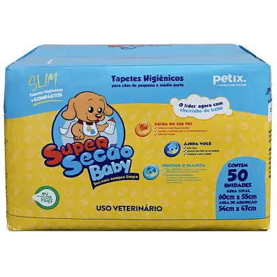 Tapete Higiênico Super Secao Baby Slim com 50 Unidades