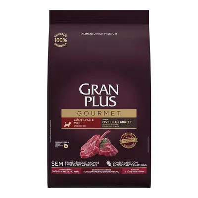 Ração Gran Plus Gourmet Cães Filhotes Porte Mini e Pequeno Ovelha e Arroz 1kg
