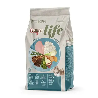 Ração Quatree Life Cães Adultos Raças Pequenas Frango e Arroz - 15kg