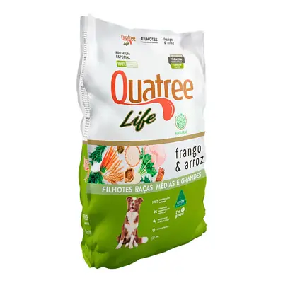 Ração Quatree Life Cães Filhotes Raças Médias e Grandes Frango e Arroz - 20kg