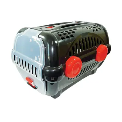 Caixa de Transporte Furacão Pet Luxo Preto Com Vermelho N2