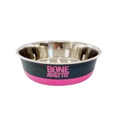 Comedouro Cães The Pets Inox Bone Apettit Rosa 350ml
