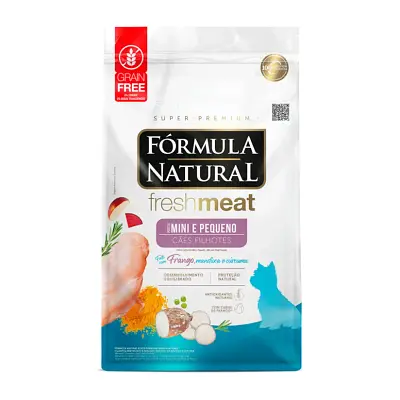 Ração Fórmula Natural Cães Fresh Meat Filhotes Raças Mini/ Pequenas Frango, Mandioca, Cúrcuma 10,1kg
