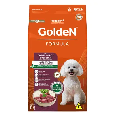Ração Premier Golden Fórmula Mini Bits para Cães Adultos Carne e Arroz 15kg