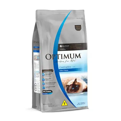 Ração Optimum Gatos Adultos Castrados Frango 1kg