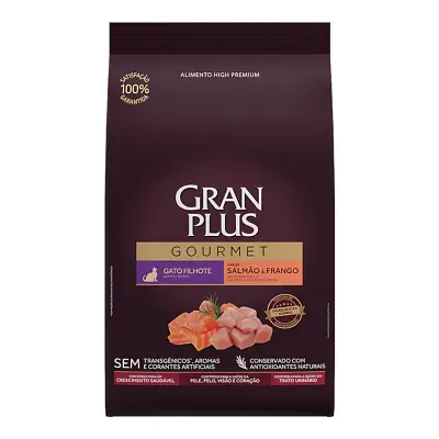 Ração Gran Plus Gourmet Gatos Filhotes Salmão e Frango 1kg