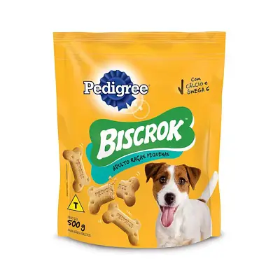 Biscoito Pedigree Cães Biscrok Adultos Raças Pequenas 500g