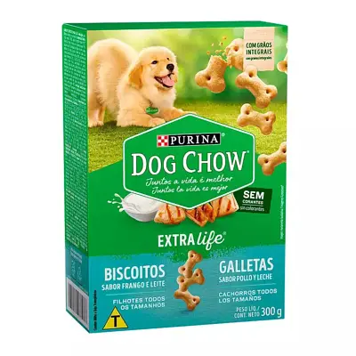 Biscoito Nestle Purina Dog Chow Filhotes Frango e Leite 300g