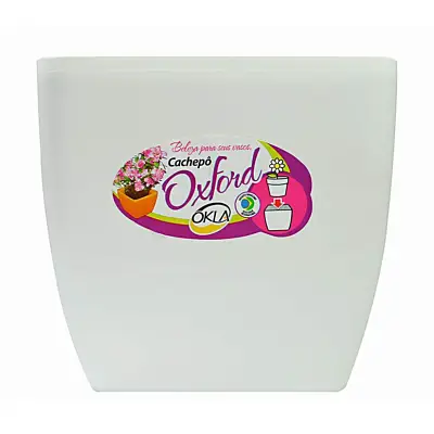 Vaso Oxford Quadrado Branco Okla 500ml