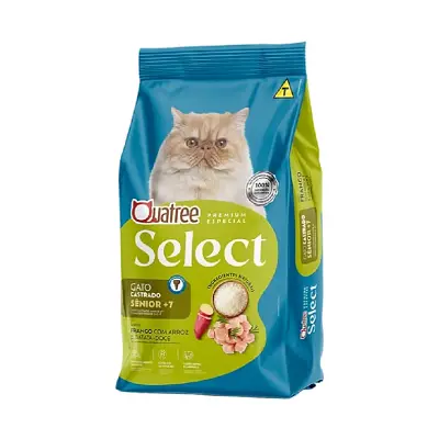 Ração Quatree Select Gatos Castrados Senior 3Kg