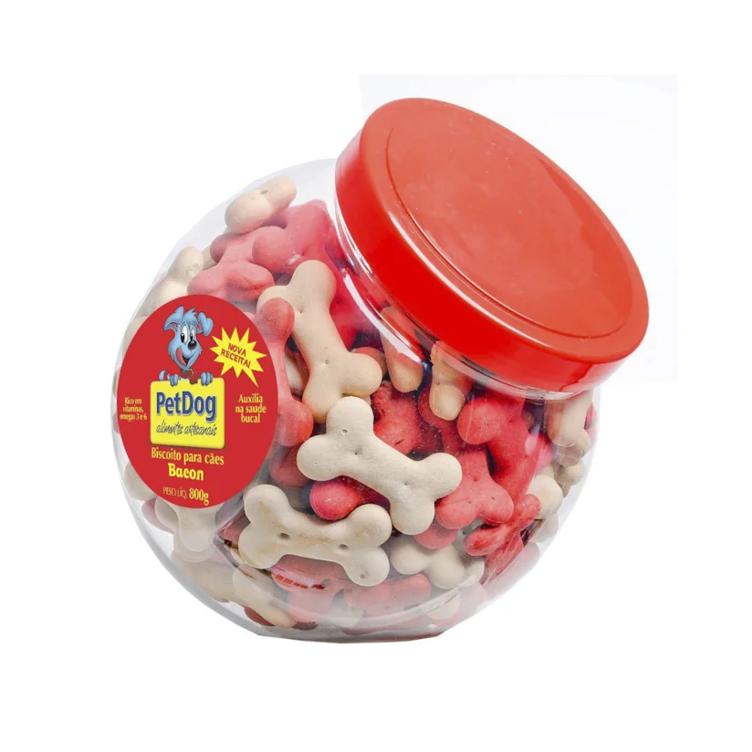 Biscoito PetDog Pote Bacon 800g