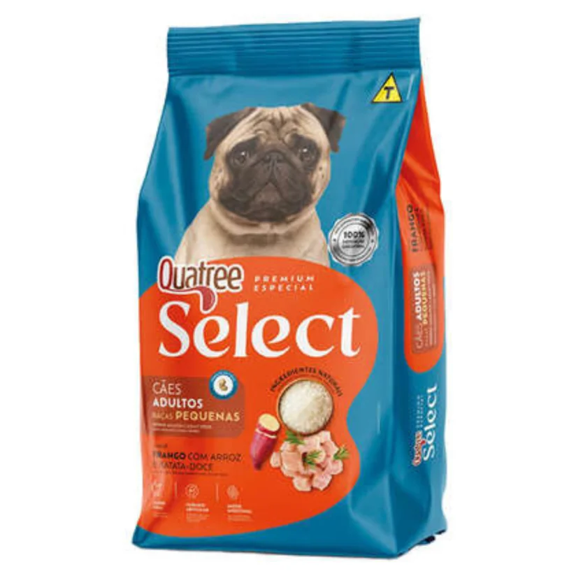 Ração Quatree Select Cães Adultos Raças Pequenas Frango e Arroz - 3kg