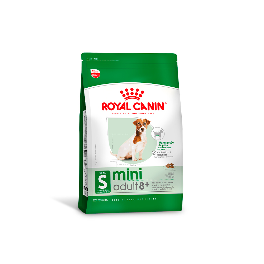 Ração Seca Royal Canin Mini Adult 8+ para Cães Adultos de Porte Pequeno com 8 Anos ou mais