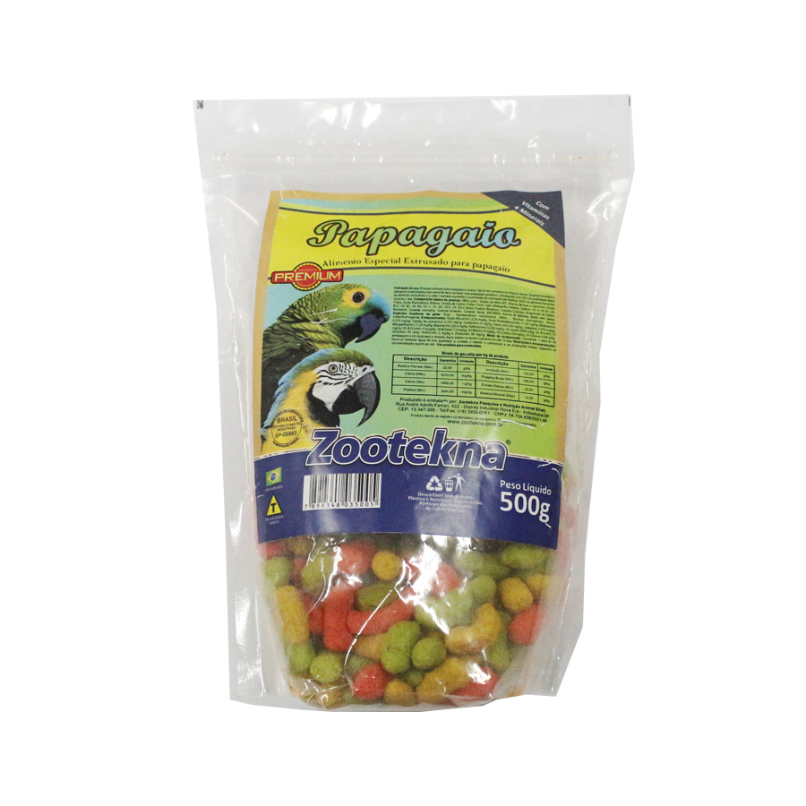 Ração Zootekna para Papagaio Extrusado 500g
