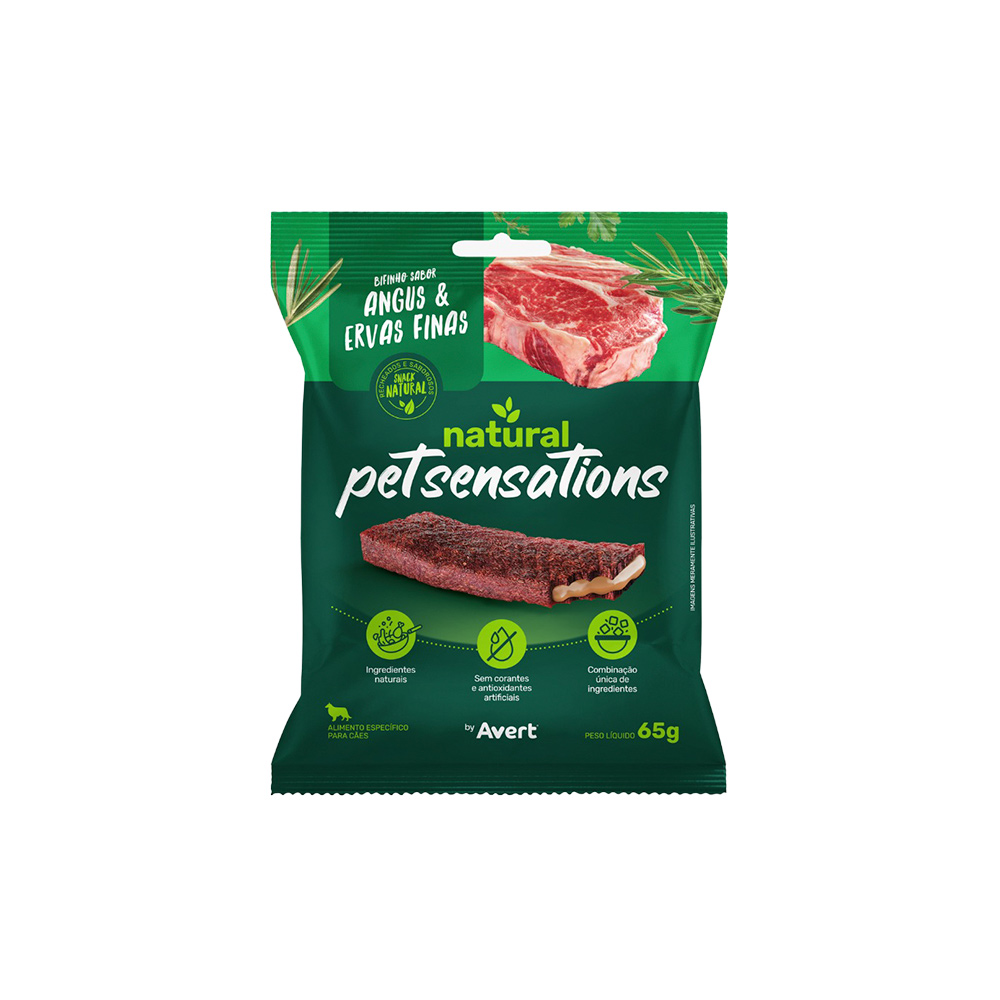 Snack Petitos Pet Sensations para Cães Sabor Angus e Ervas Finas