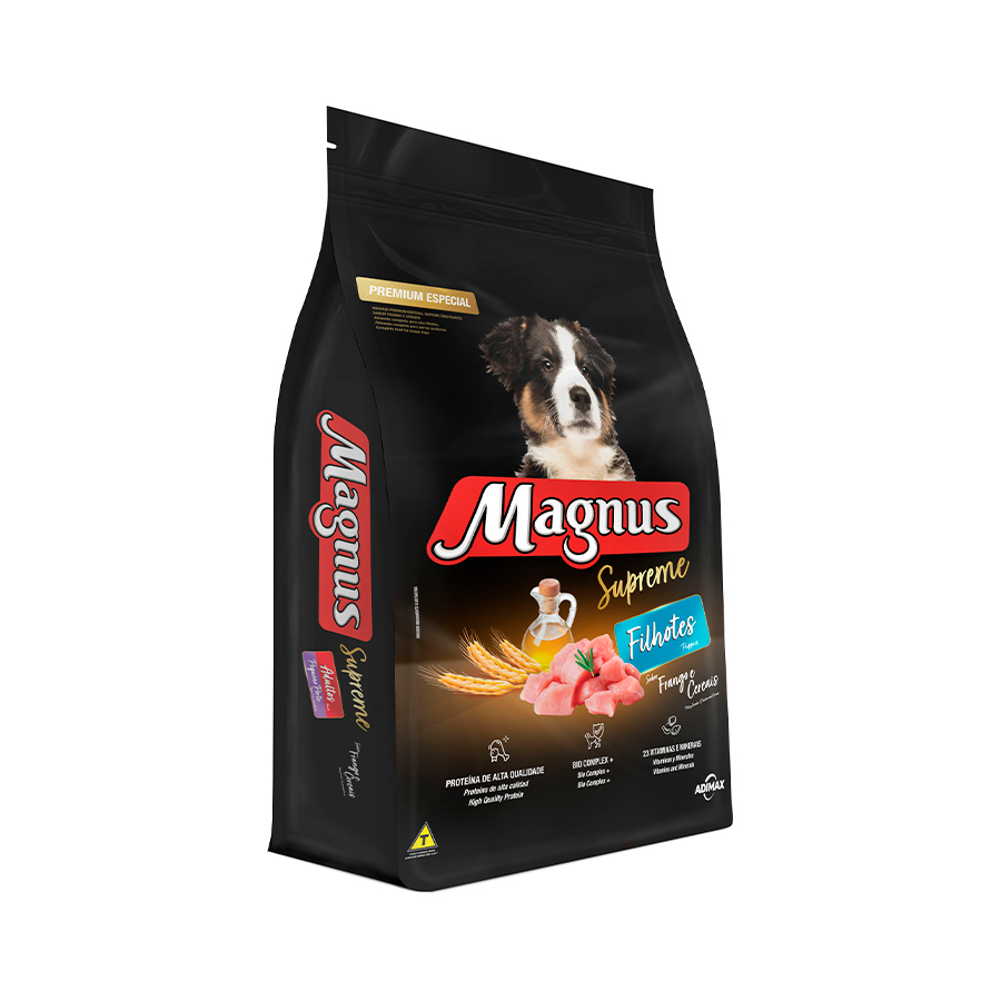 Ração Magnus Supreme para Cães Filhotes Sabor Frango e Cereais 15 kg