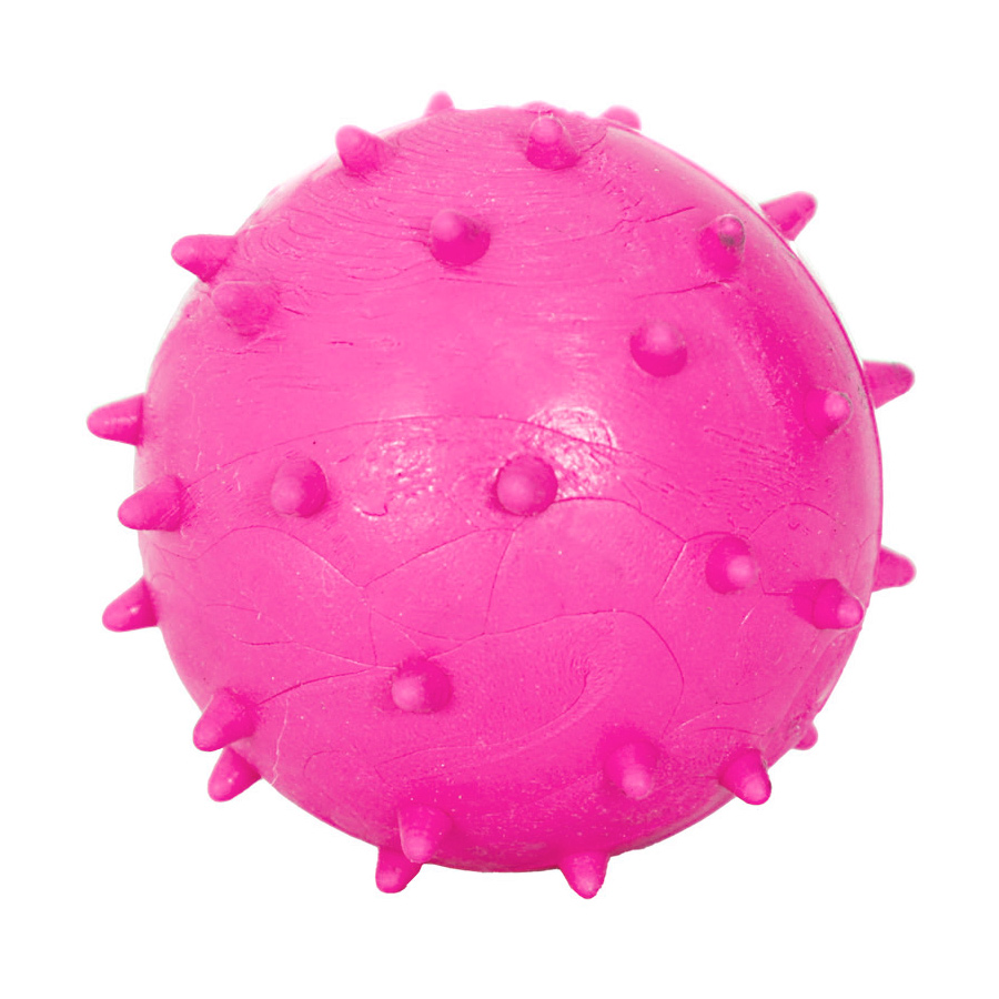 Brinquedo Furacão Pet Bola de Borracha Maciça Mamona Rosa para Cães