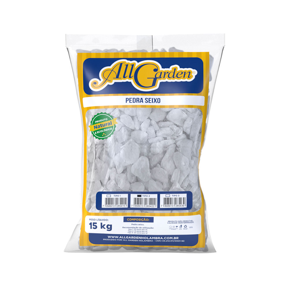 Pedras para Decoração All Garden Seixos para Jardim 15 kg