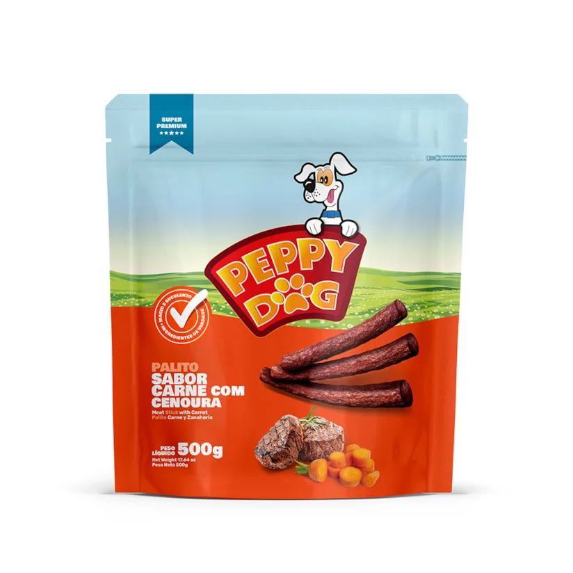 Palito Peppy Dog Carne com Cenoura 500g
