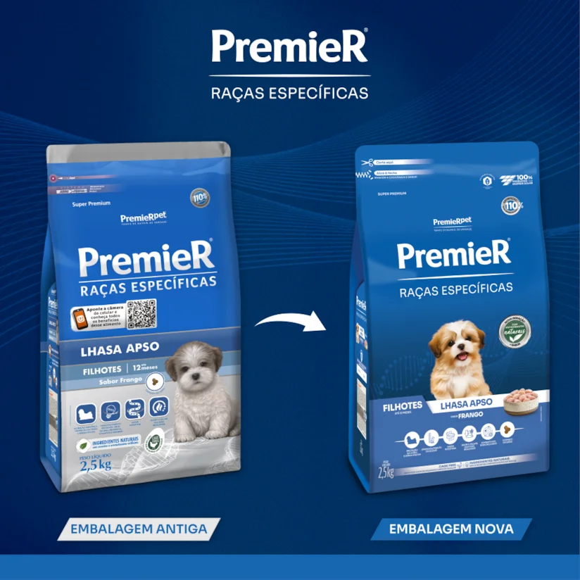 Ração Premier Raças Específicas Lhasa Apso Cães Filhotes Frango 1kg