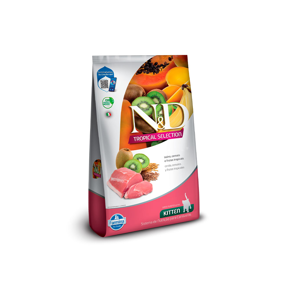 Ração Farmina N&D Tropical Selection para Gatos Filhotes Sabor Suíno, Cereais e Frutas Tropicais