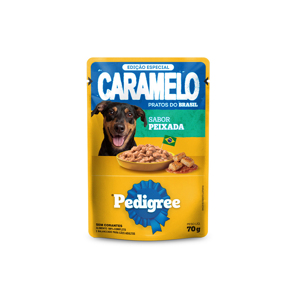 Ração Úmida Pedigree Caramelo Sabor Peixada para Cães Adultos 70 g