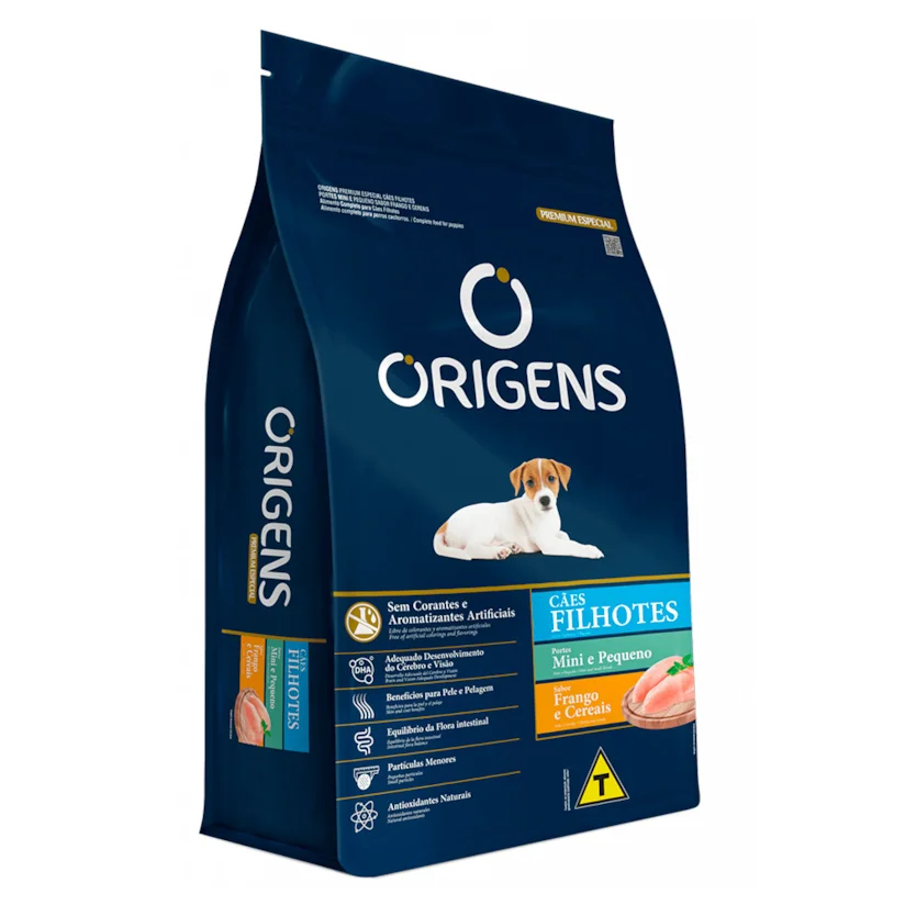 Ração Origens Cães Filhotes Frango e Cereais Racas Mini e Pequenas 10,1kg