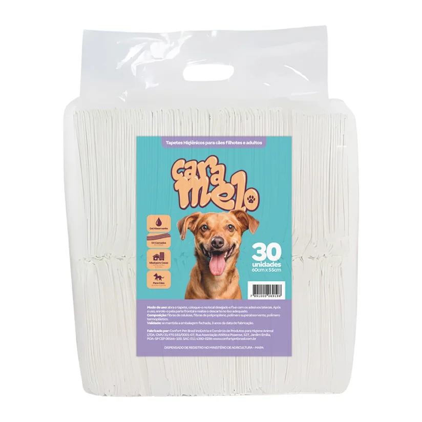Tapete Higiênico Caramelo 60x55cm para Cães 30 Unidades