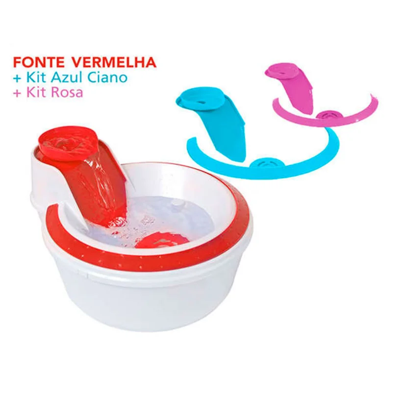 Fonte Bebedouro Colors Petlon Vermelho, Azul e Rosa 220v