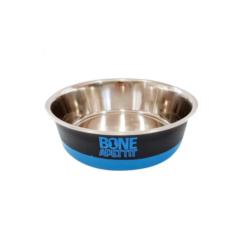 Comedouro Cães The Pets Inox Bone Apettit Azul 1350ml