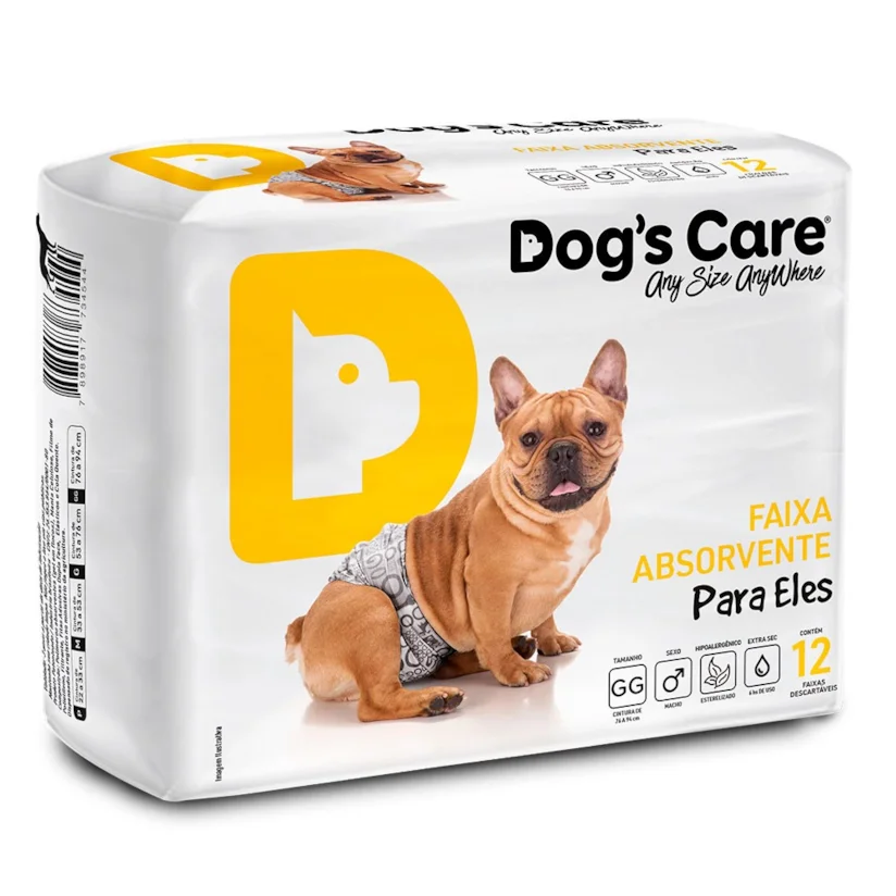 Fralda Higiênica Gg Para Macho Dogs Care 12 Unidades