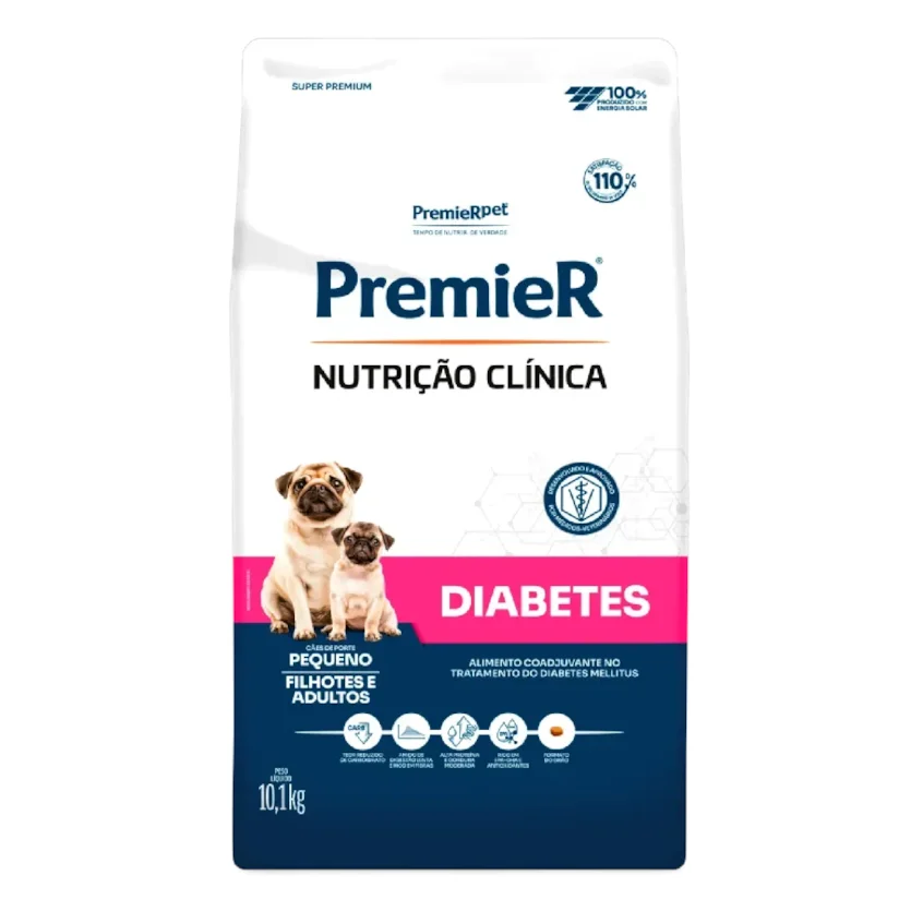 Ração Premier Nutrição Clínica Diabetes Cães Adultos e Filhotes Raças Pequenas 10,1kg