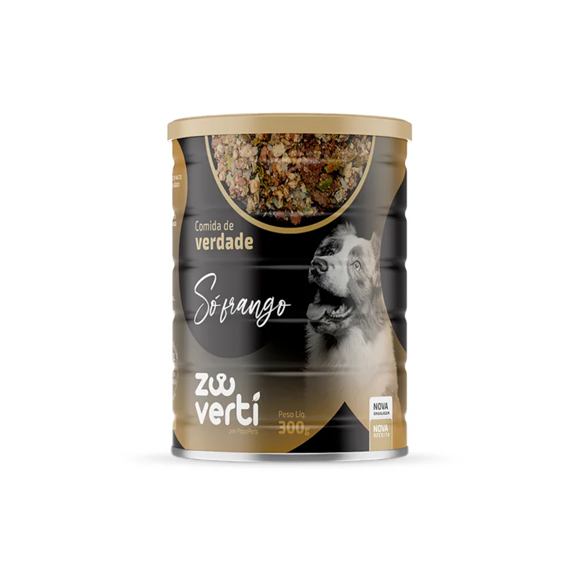 Ração úmida Papapets para Cães Frango Lata 300g